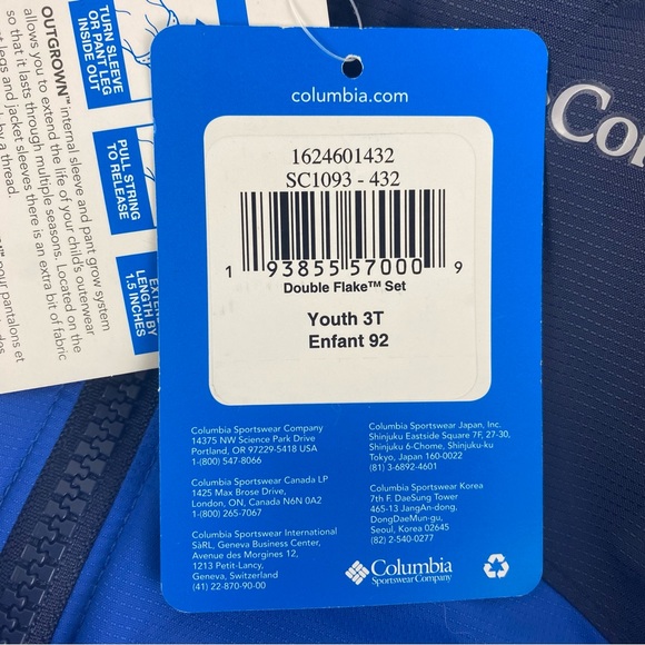 NWT Toddler Columbia Double Flake 2 Piece Waterproof Snowsuit - Size 3T - Picture 13 of 16